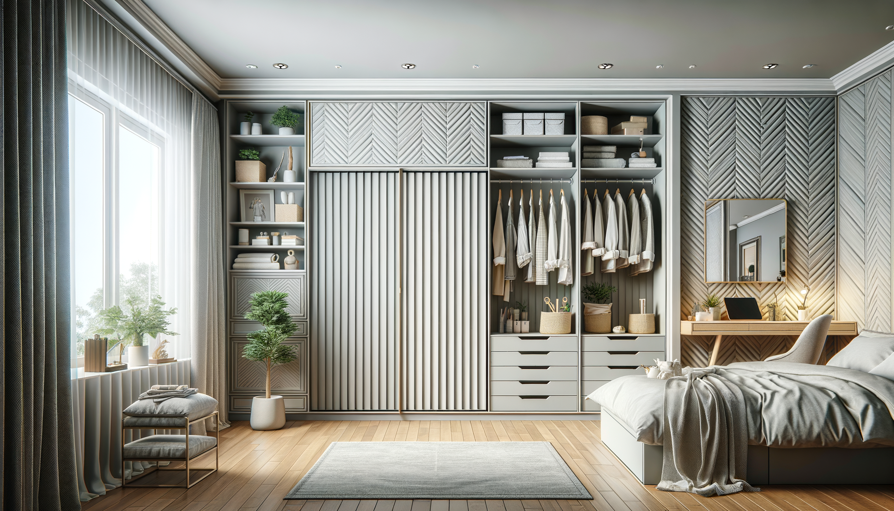 Small Room Makeover with Pull-Out Wardrobes